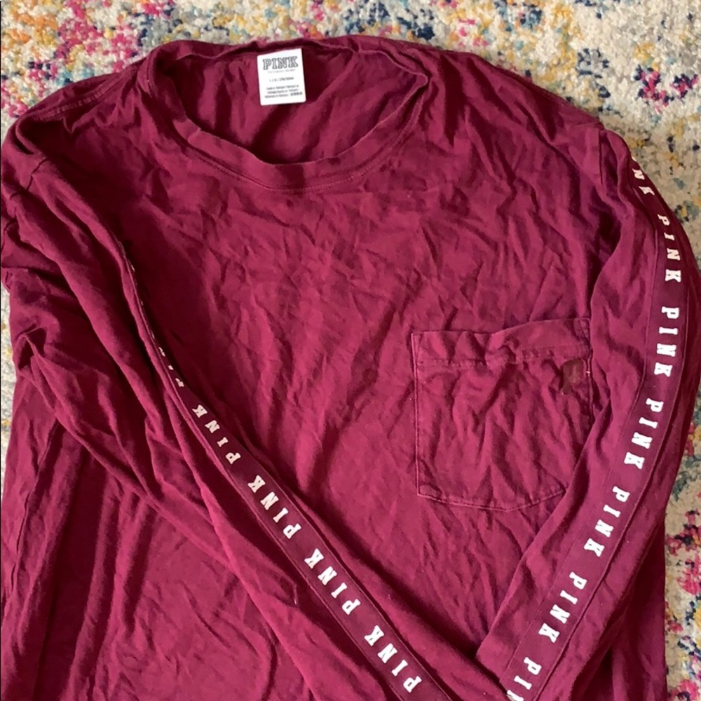 Maroon PINK VS long sleeve shirt